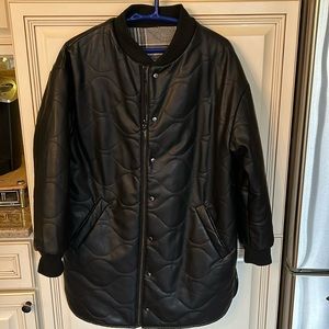 Evereve Vegan leather reversible coat.